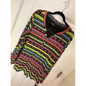 Relativity women’s 2X long sleeve colorful blouse